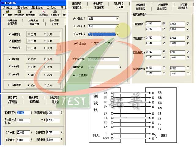 三相繼電保護(hù)測(cè)試儀阻抗階梯連接線方式